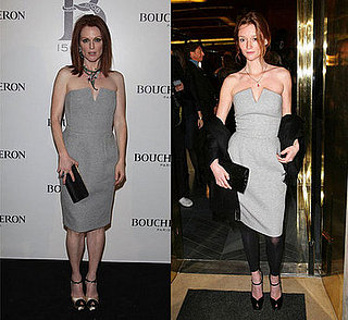 Who Wore It Better? Yves Saint Laurent Strapless Grey Dress