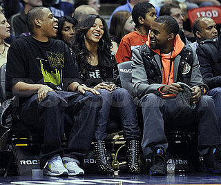 Beyonce, Jay-Z, and Kanye at the Nets vs. Sonics Game
