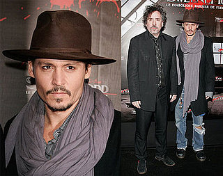 Johnny Depp and Tim Burton at the Sweeney Todd Premiere in Paris