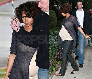 Halle Goes Curly Sue While Waiting For Baby