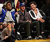 Shia LaBeouf, Kanye West, Ashton Kutcher at the Laker Game