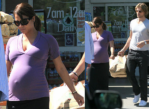 Pregnant Halle Berry with Fiance Gabriel Aubry Leaving Bristol Farms in LA