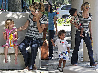 Heidi Is Barefoot in the Park with All Her Kiddies