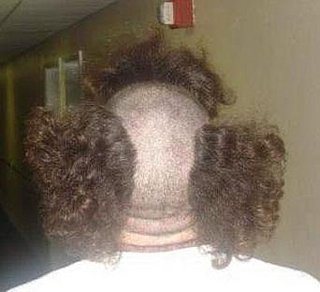 Man has weird haircut