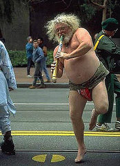 Man Playing Flute in Street Man Playing Flute in Street