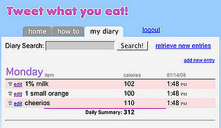 Tweetwhatyoueat Tracks Your Food Intake