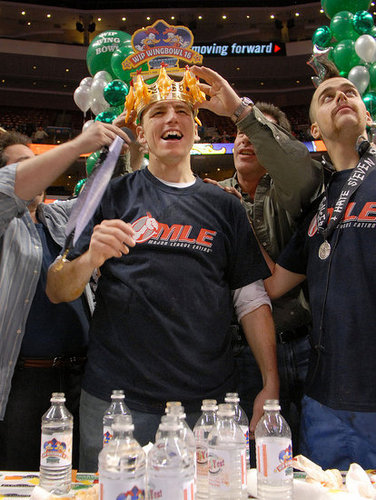 Joey Chestnut Eats 214 Chicken Wings at the Wing Bowl