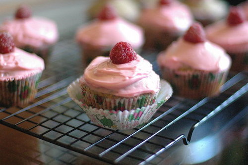 An Edible Floral Arrangement — Rose and Poppy Seed Cupcakes
