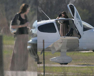 Angelina's Baby Bump Doesn't Keep Her Out of the Cockpit