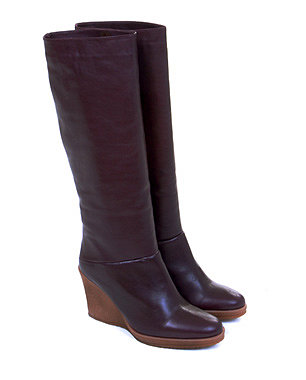 Refinery29 Shops :: Women :: Shoes :: Knee High Leather Wedge Boots in Wine
