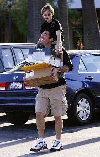 Superman Dean Cain Gives Son Christopher a Lift Superman Dean Cain Gives Son Christopher a Lift