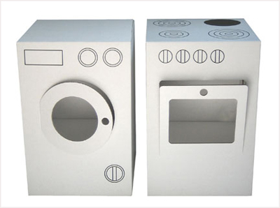 Cardboard Oven and Washing Machine