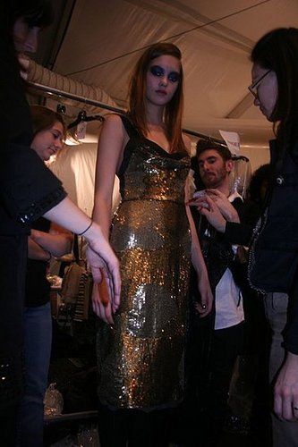 Backstage at Monique Lhuillier Backstage at Monique Lhuillier