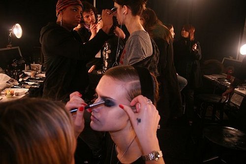 Backstage at Monique Lhuillier Backstage at Monique Lhuillier