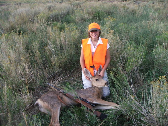 My daughter, first big game (doe)at 12.