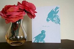 The Card Shop: Screenprinted Bird Thank You Card