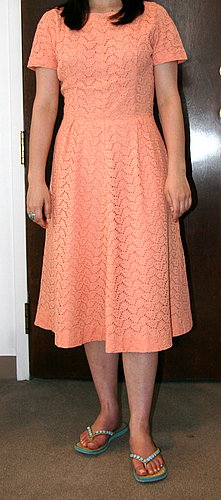 Peach Eyelet Dress