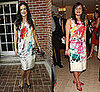 Demi Moore and Roopal Patel in Yves Saint Laurent brushstroke dress