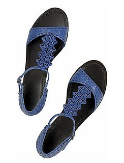 Guess Who Designed These Fabworthy Blue Leather Sandals?