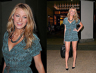Blake Lively in Vena Cava jumper and Miu Miu bag