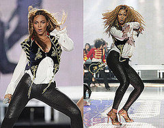 Beyonce Knowles Performs in Alexander McQueen Velvet Waistcoat at 2008 World Music Awards