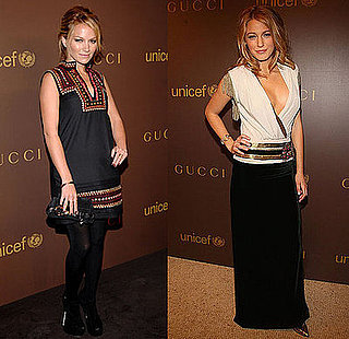 Becki Newton and Blake Lively in Gucci at UNICEF's Snowflake Lighting in NYC