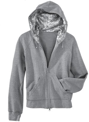 Fab Finger Discount: Spiegel Gray Sequin Hood Hoodie