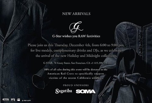 G-Star, RAW Festivities - Thurs, Dec 4th