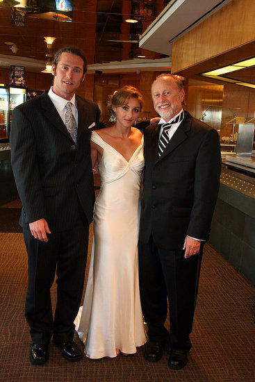 Brother of the bride, bride, father of the bride.