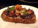 Gorgonzola, Radicchio, Honey, and Walnuts Open-Faced Sandwich Gorgonzola, Radicchio, Honey, and Walnuts Open-Faced Sandwich