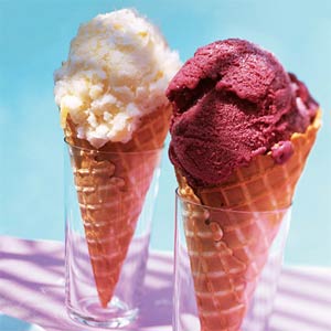 Wild Blueberry and Pineapple-Coconut Gelatos Wild Blueberry and Pineapple-Coconut Gelatos