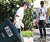 Photos of Shia LaBeouf Taking Out the Recycle Can