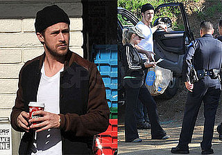 Photos of Ryan Gosling and His Sister Talking to the Police After His Car Was Vandalized