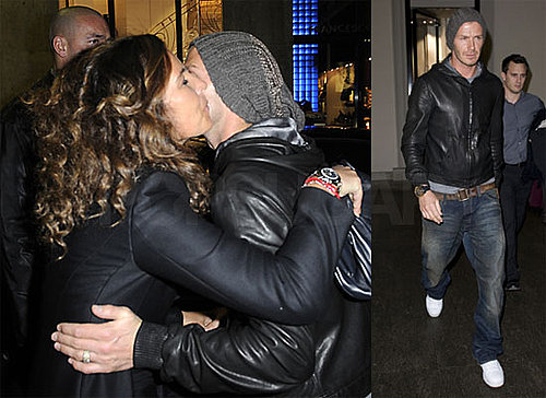 Photos of David Beckham at Armani Store