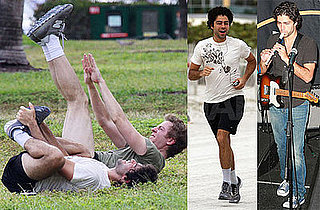 Photos of Adrian Grenier Jogging in South Beach, Arriving at Miami Airport with Band