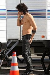 Photos of Orlando Bloom Shirtless on the LA Set of Sympathy For Delicious