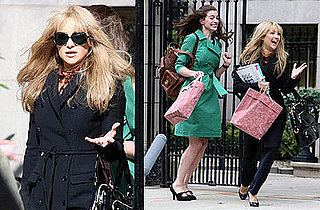 Kate Hudson and Anne Hathaway on the Set of Bride Wars in Boston
