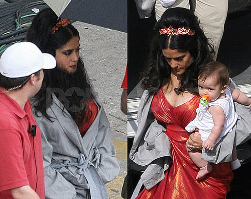 Salma Hayek With Daughter Valentina on the Set of Cirque du Freak