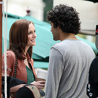 Leighton Meester and Adrian Grenier on the Set of Entourage