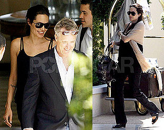 Angelina Pregnant with Twins Leaving Her Hotel