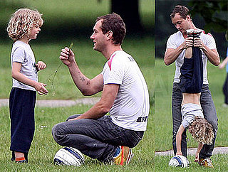 Jude Law and Rudy Law Play in a London Park