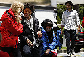 Adrian Grenier Films a Commercial With Lots of Models