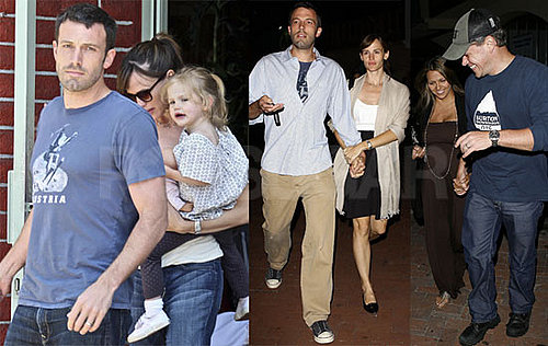Photos of Ben Affleck and Jennifer Garner Out to Dinner with Matt Damon and Luciana Barroso