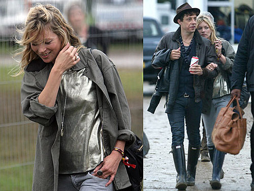 Photos of Kate Moss, Jamie Hince and Lily Allen at the 2008 Glastonbury Festival