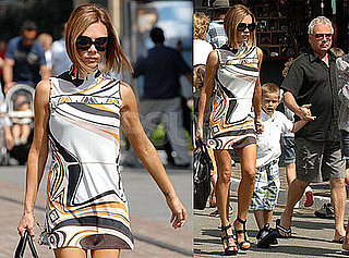 Photos of Victoria Beckham At The Grove With Her Father and Romeo