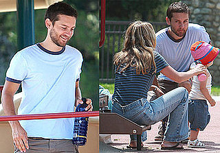 Photos of Tobey Maguire with his Wife and Daughter at an LA Playground