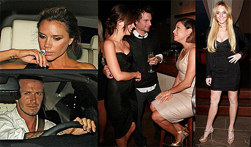 Photos of Beckhams, Beckinsale, Longoria-Parkers, Lindsay Lohan, Samantha Ronson Partying at Thompson Hotel in LA