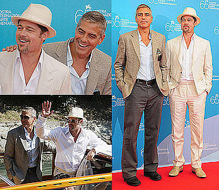 Photos of Brad Pitt and George Clooney at the Burn After Reading Photocall at Venice Film Festival