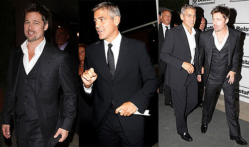 Photos of Brad Pitt and George Clooney at Venice Film Festival Not On Our Watch Gala