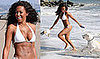 Photos of Bikini-Clad Melanie Brown Playing With Her Dog on Santa Monica Beach